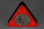 New Haven Triangle Laminated Catalin Clock in Red and Black